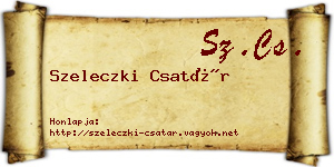 Szeleczki Csatár névjegykártya